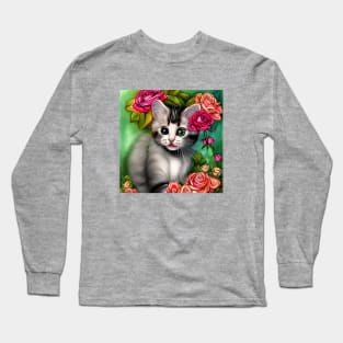 Cute Little Kitten Portrait Long Sleeve T-Shirt